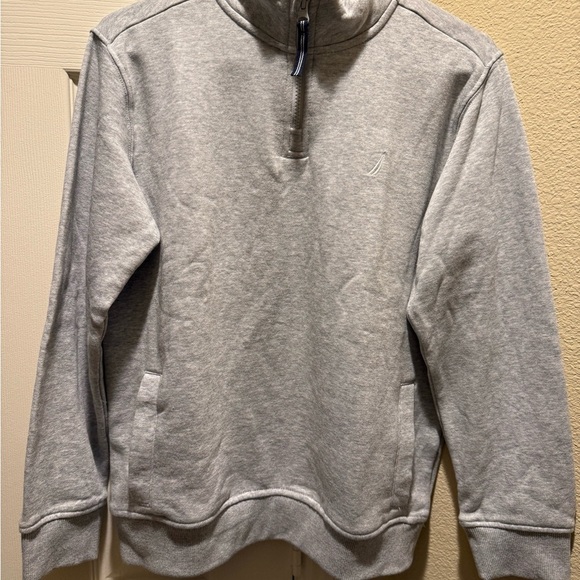 Nautica Gray Quarter Zip Sweatshirt - Picture 1 of 5